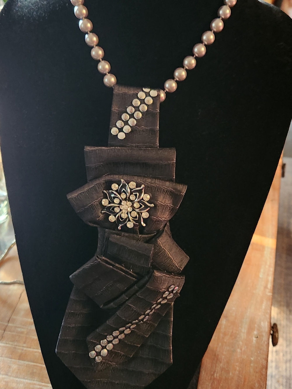 Elegant Black Statement Necklace with Silver Accents